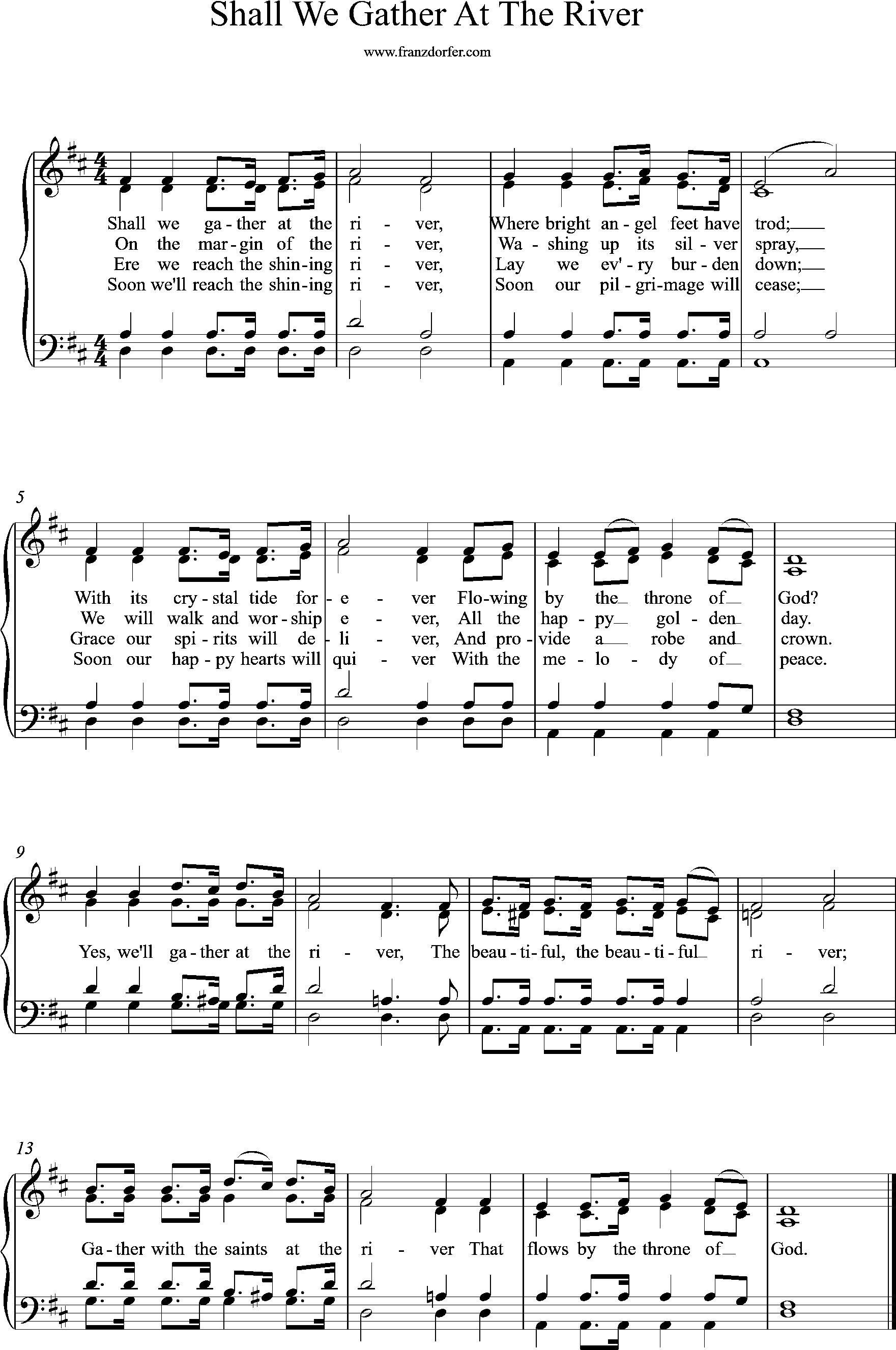 choir-, organ-, sheetmusic, D-Major